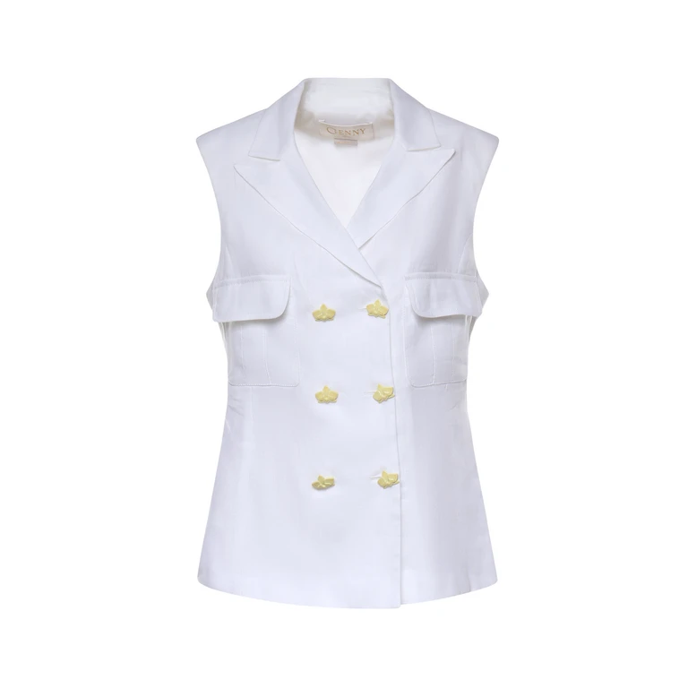 Genny Jackets White Linen - Women