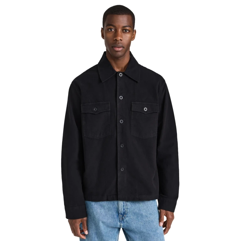 Our Legacy Evening Coach Jacket Black Brushed Cotton 46