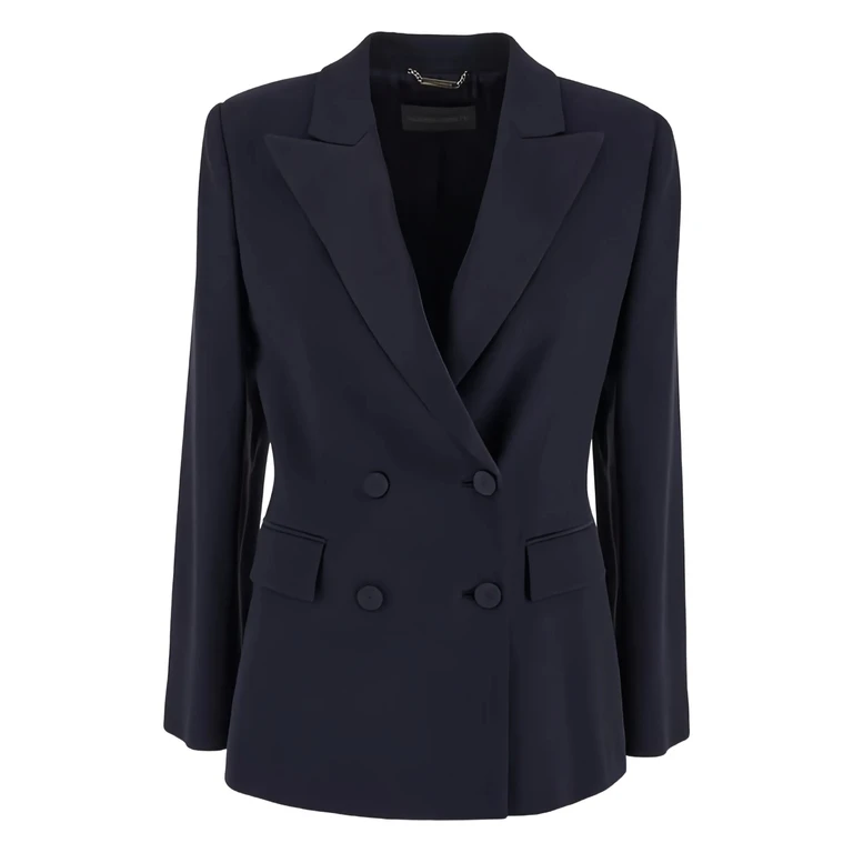 Alberta Ferretti Blazer Enver Satin Blue Ac Vi Ea - Women