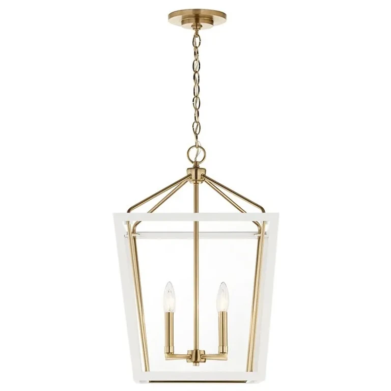 Champagne Bronze Four Light Foyer Pendant from the Delvin Collection