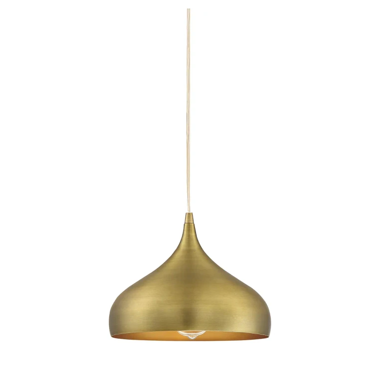 Trade Winds Lighting 1-Light Pendant Light In Warm Brass - TW90080-NB
