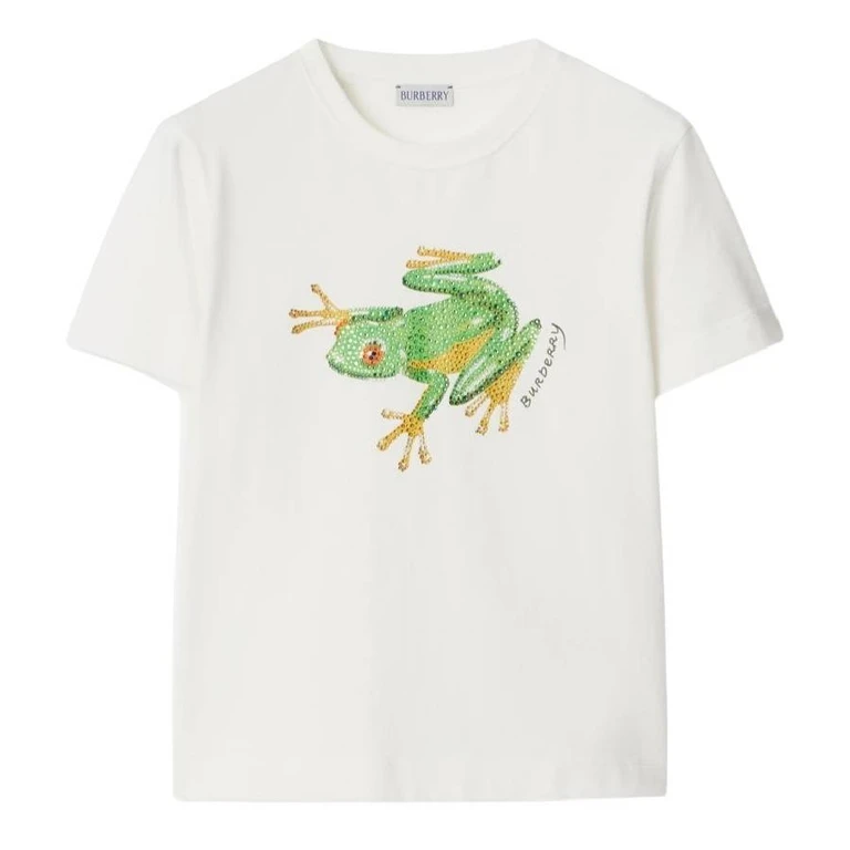 Burberry Womens Embellished Frog T-Shirt, Size XX-Small