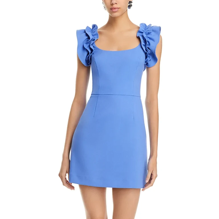 French Connection Whisper Ruffled Mini Dress