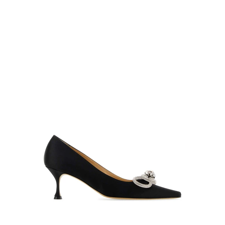 Black Satin Pumps Scarpe Con Tacco - Women