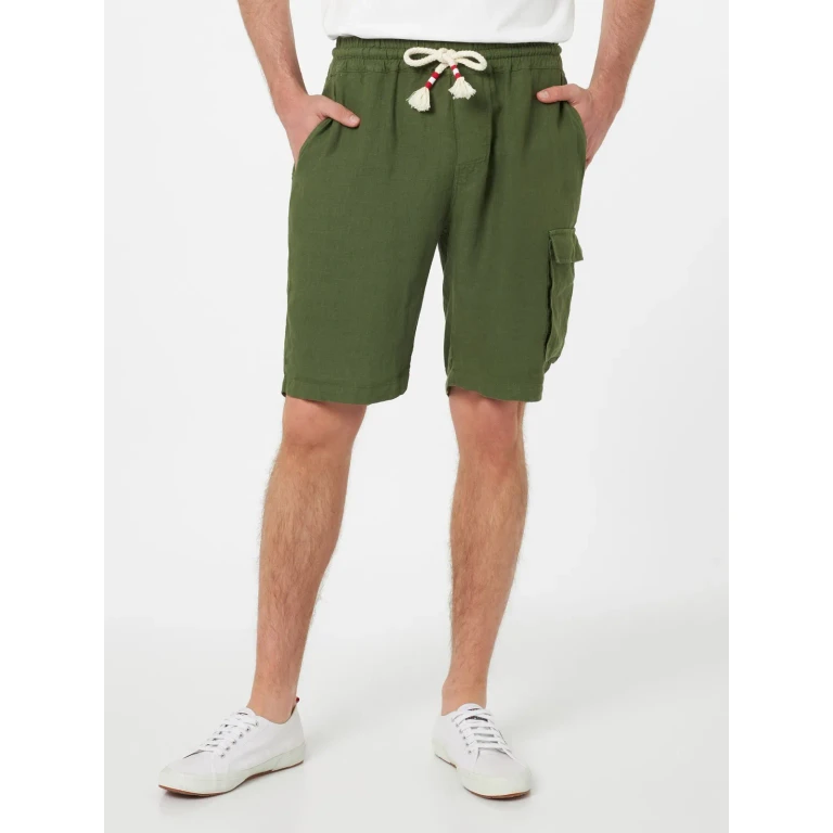 MC2 Saint Barth Marseille Military Green Linen Bermuda Shorts
