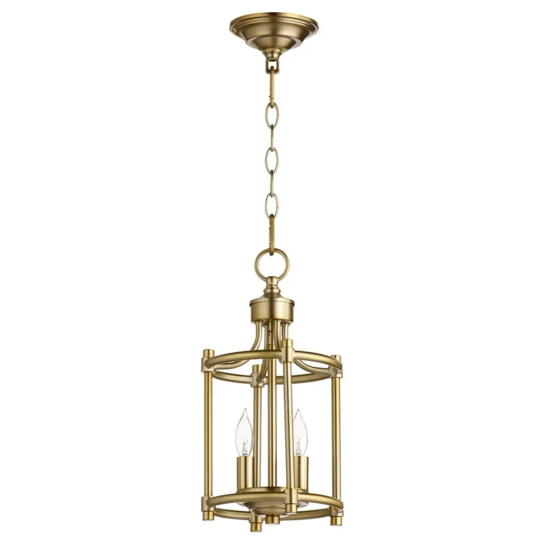 Quorum Rossington 2-Light 8" Foyer Light in Aged Brass