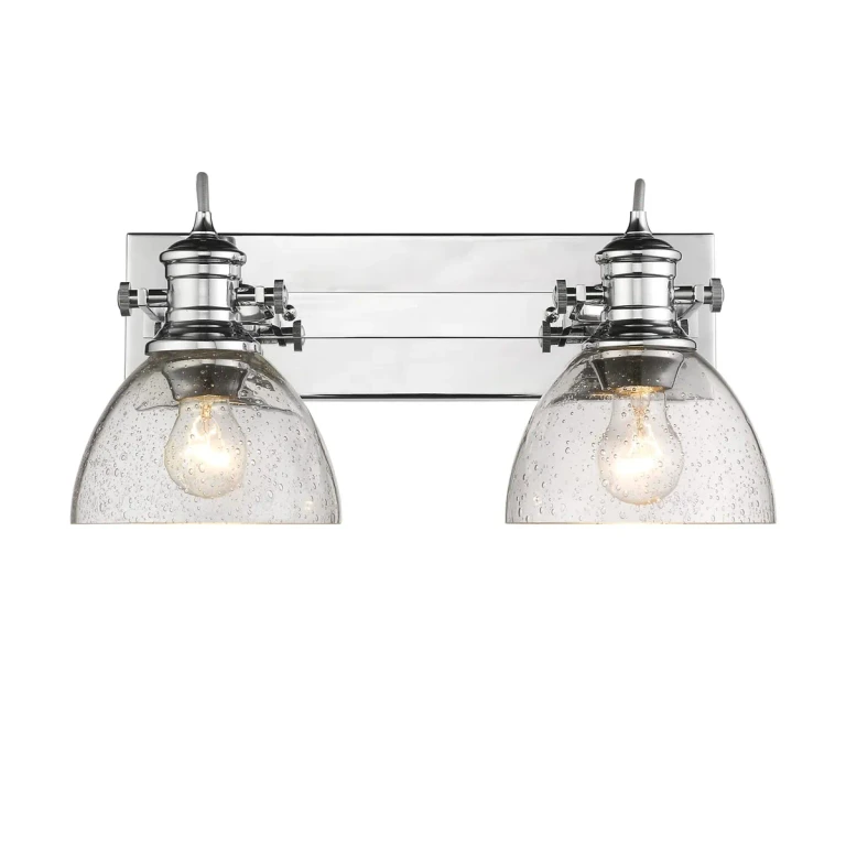 Golden Hines 2-Light Bathroom Vanity Light in Chrome