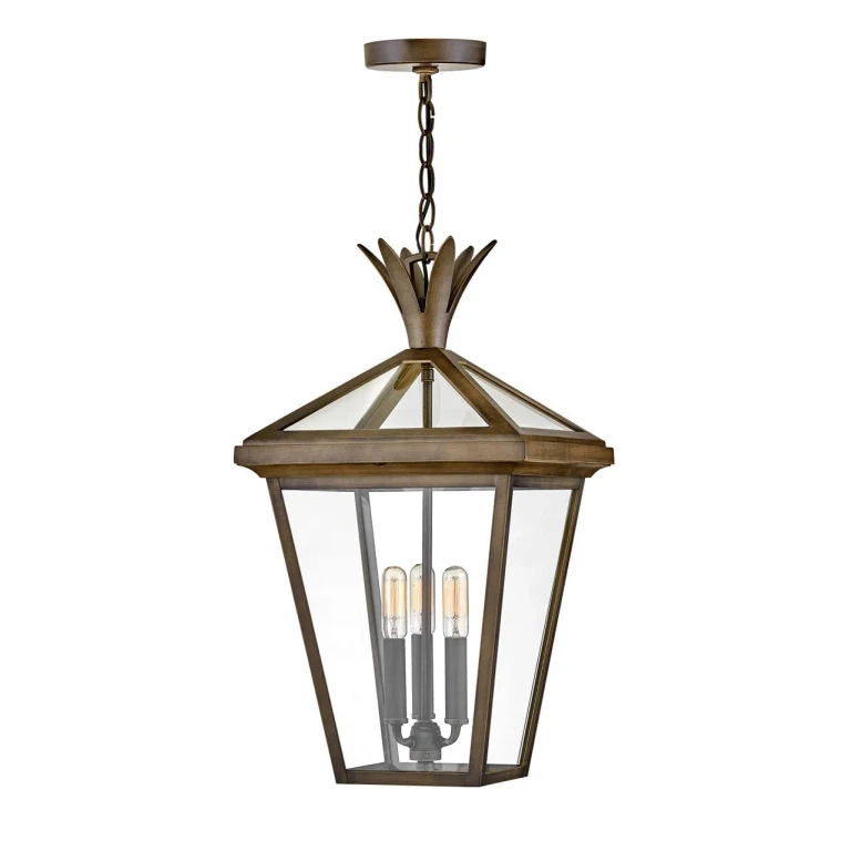 Burnished Bronze LED Hanging Lantern from the Palma Collection