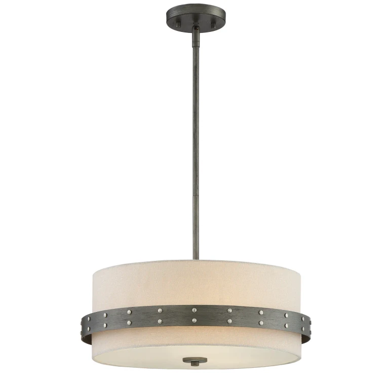 Weathered Iron Three Light Pendant from the Garrett Collection