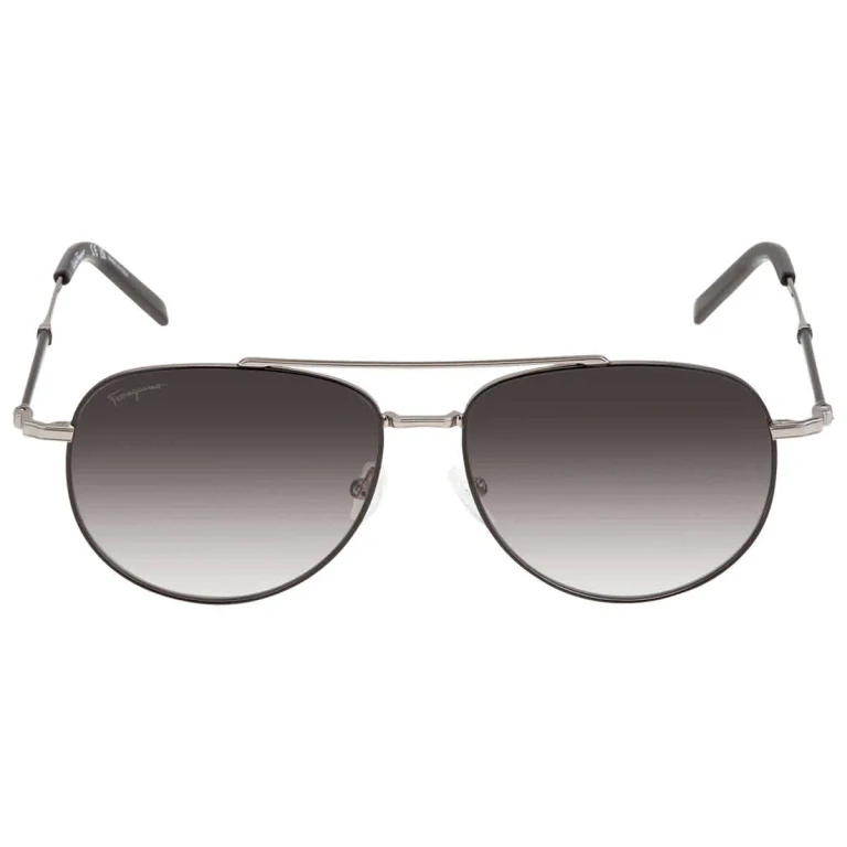 Salvatore Ferragamo Grey Pilot Unisex Sunglasses SF226S 086 58
