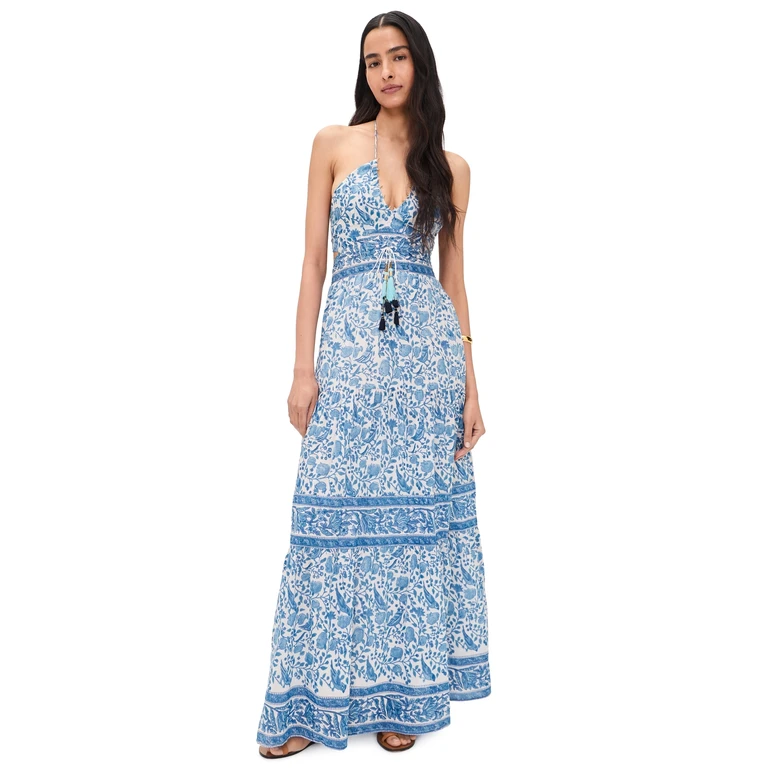 Bell Alexandria Maxi Dress Blue White XL