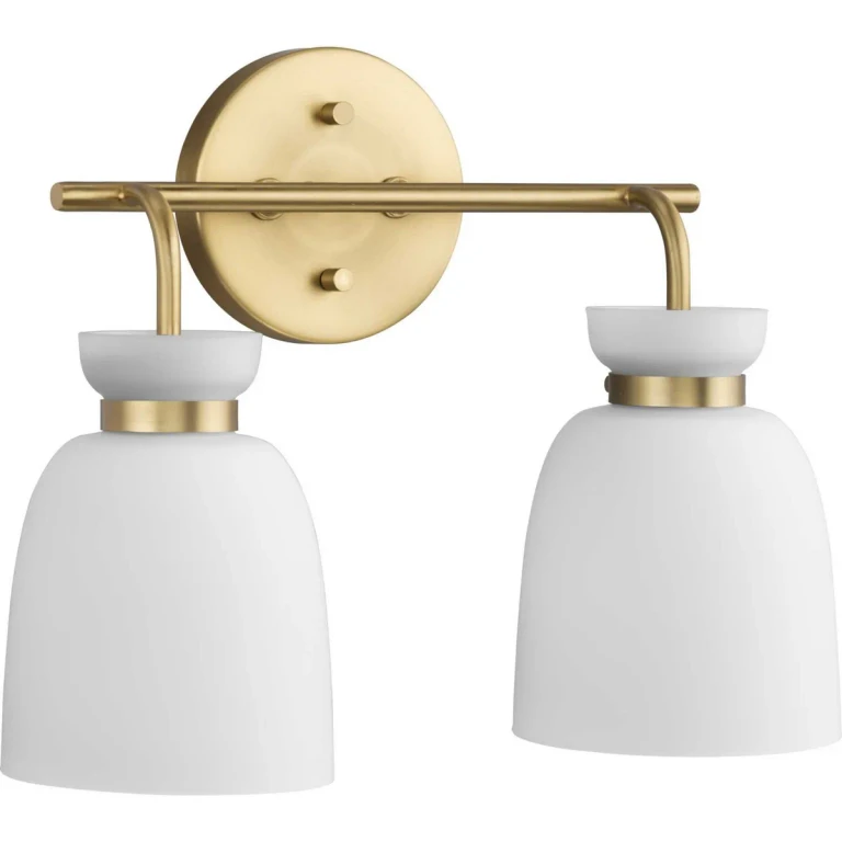 Brushed Gold Two Light Bath & Vanity from the Lexie Collection