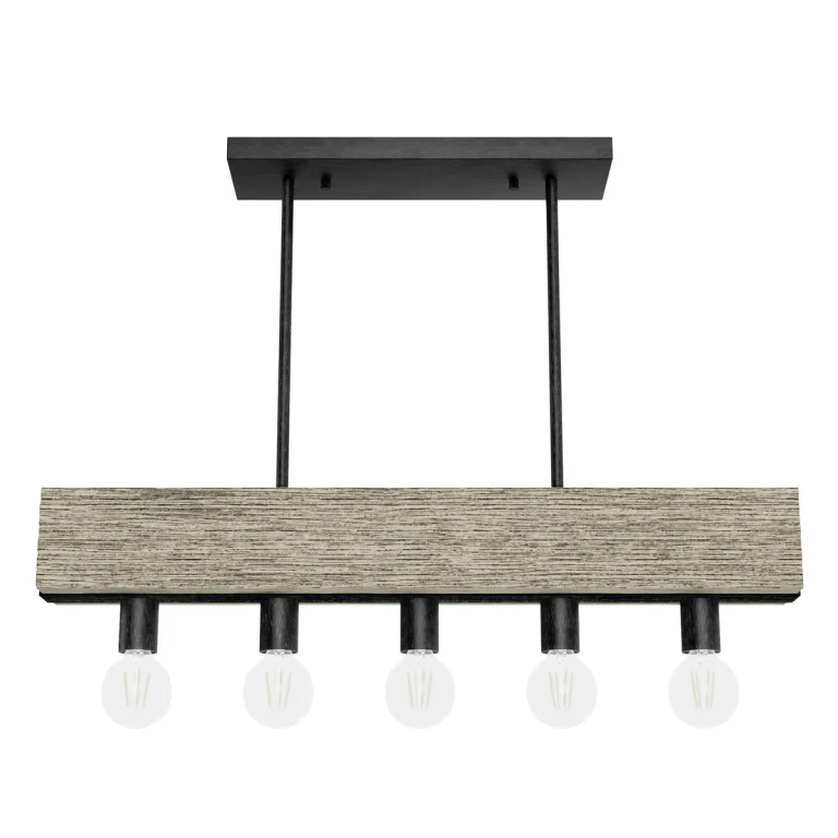 Rustic Iron Five Light Linear Chandelier from the Donelson Collection