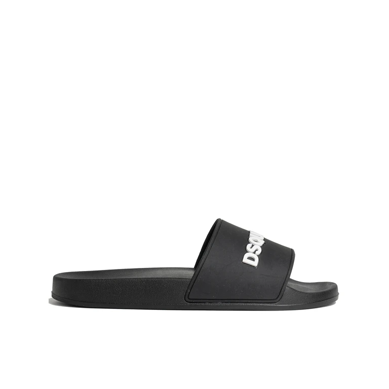 Dsquared2 Flat Sandals Black Polyurethane Calzature - Men