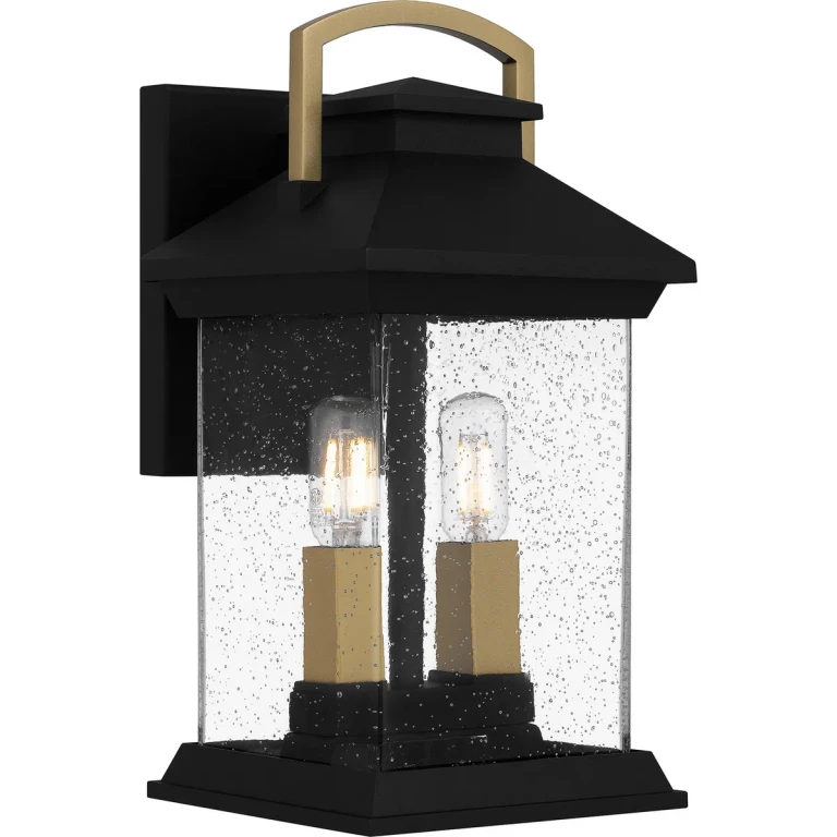 Earth Black Two Light Outdoor Wall Mount from the Henderson Collection