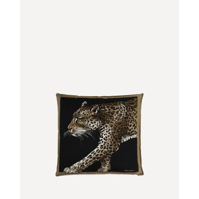 DOLCE & GABBANA Leopard canvas Pillow unisex UNI