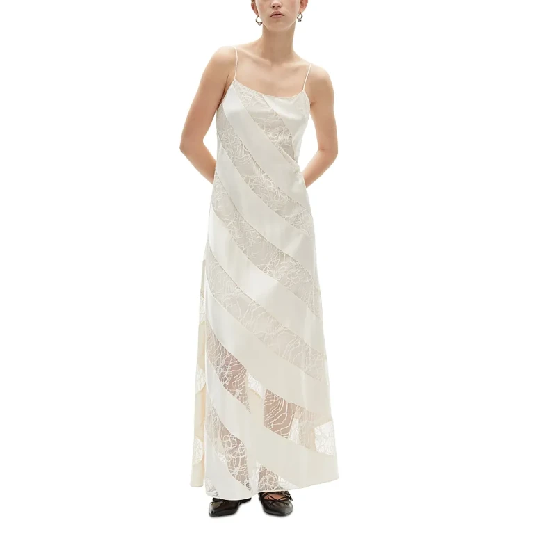 The Kooples Lace Trim Maxi Dress