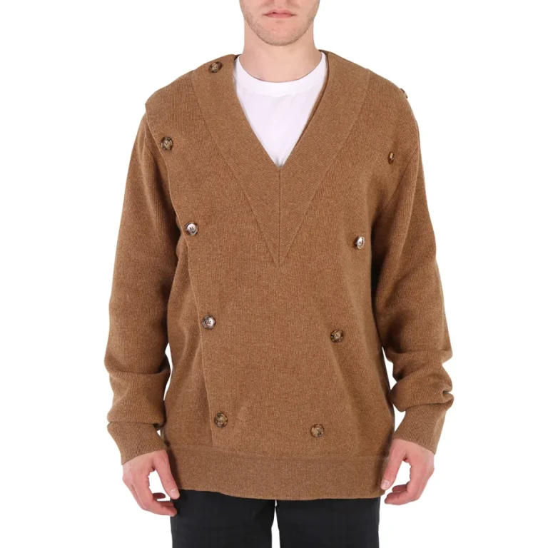 Burberry Mens Double-breasted V-neck Jumper