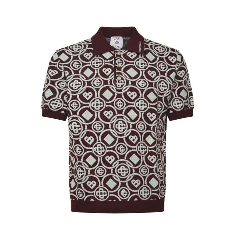 Casablanca Cotton Knit Polo With Monogram