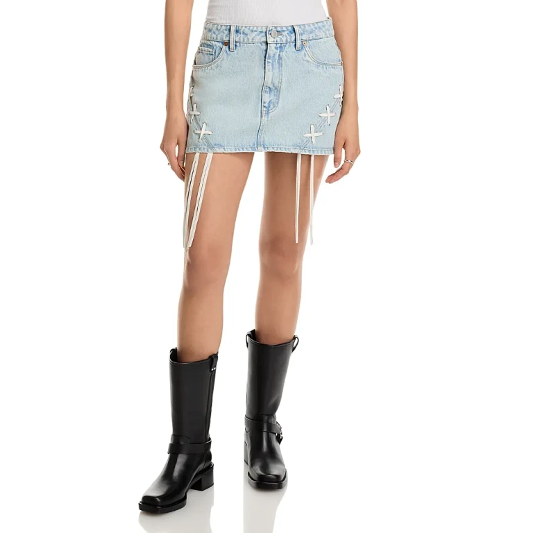 Blanknyc Tie Breaker Denim Mini Skirt