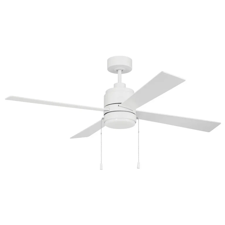 White 52"Ceiling Fan from the McCoy 52 4 Bladeith Pull Chains Collection
