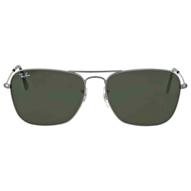 Ray Ban Caravan Green Classic G-15 Square Unisex Sunglasses RB3136 004 58