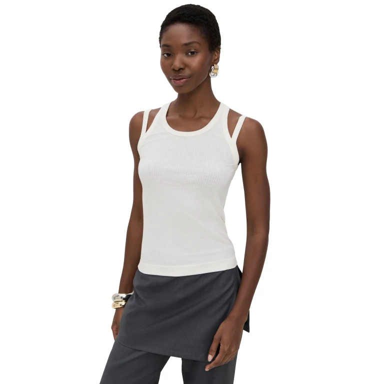 Helmut Lang Racer Strap Tank Winter White XL