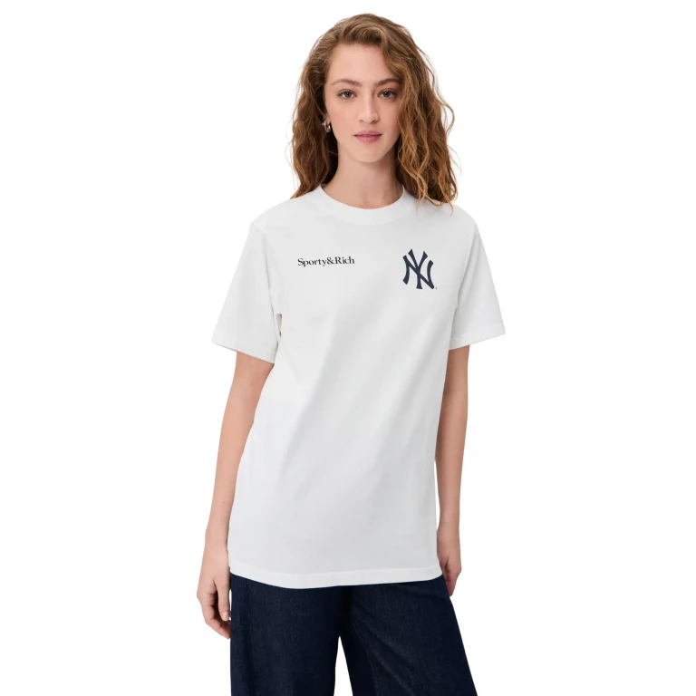 Sporty & Rich Yankees Curve T-Shirt White S