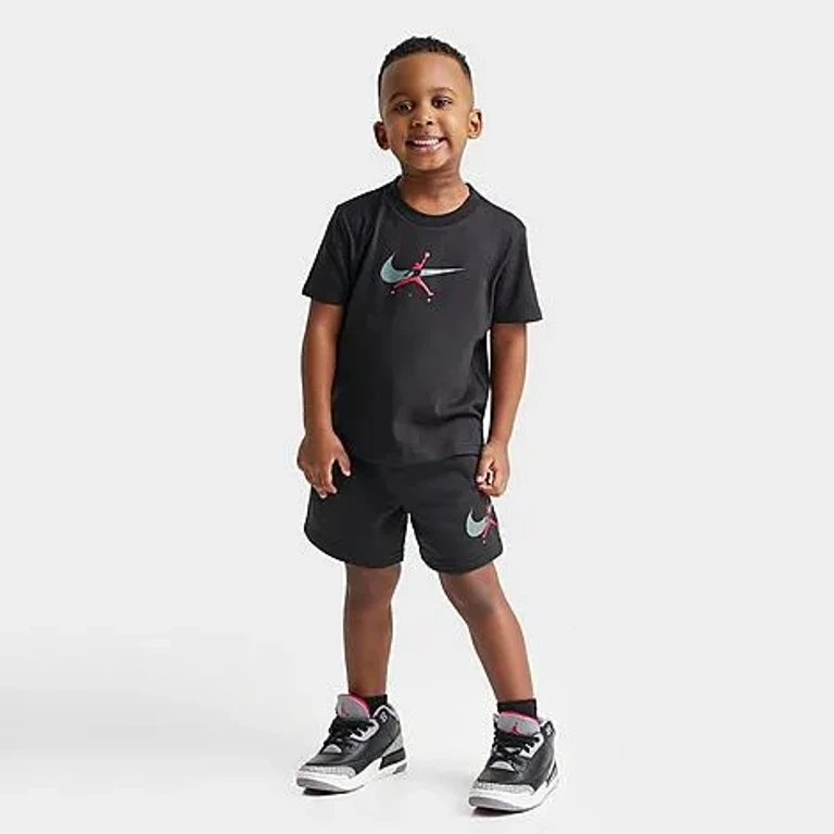 Jordan Kids Toddler Jumpman T-Shirt and Shorts Set in Black Size: 2T