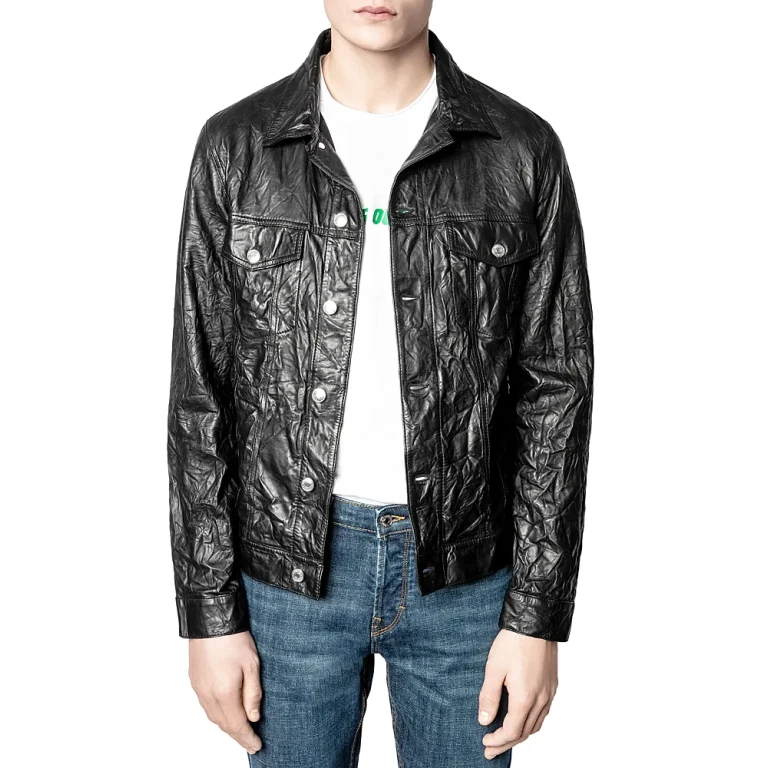 Zadig & Voltaire Crinkle Leather Jacket