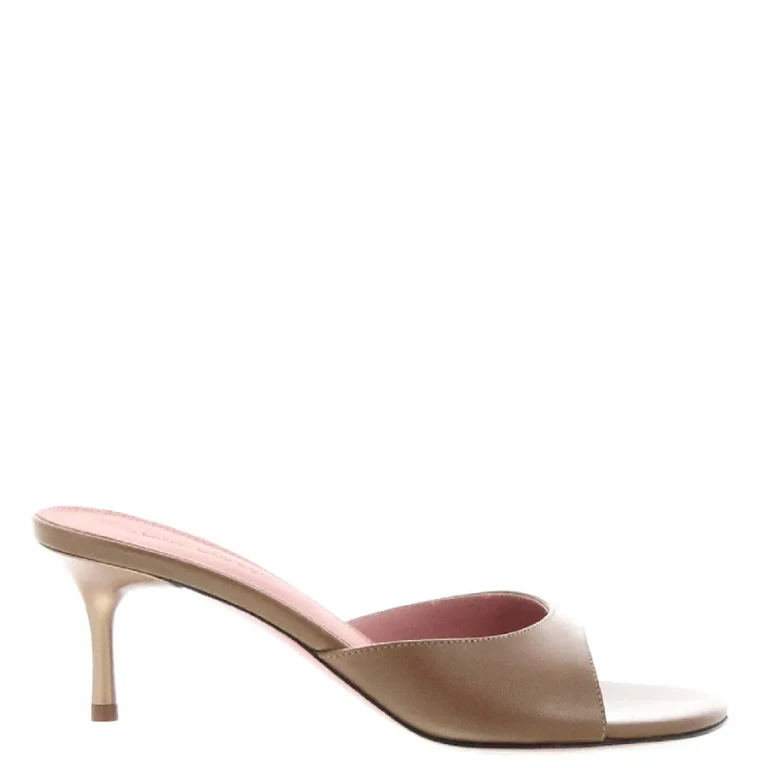 Amina Muaddi Jeanne 60 Leather Slippers