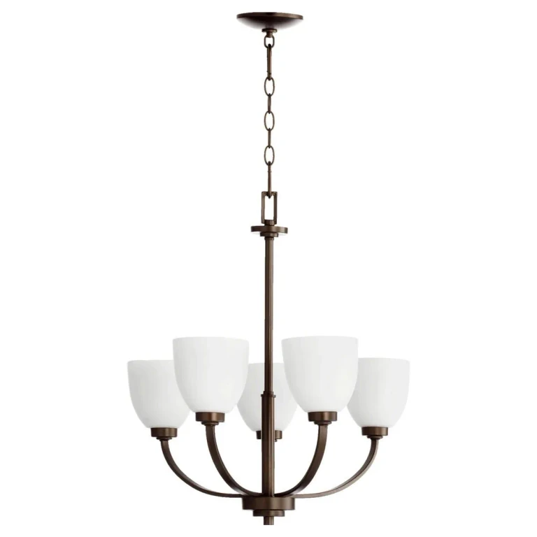 Quorum Reyes 5-Light 24" Transitional Chandelier in Oiled Bronze