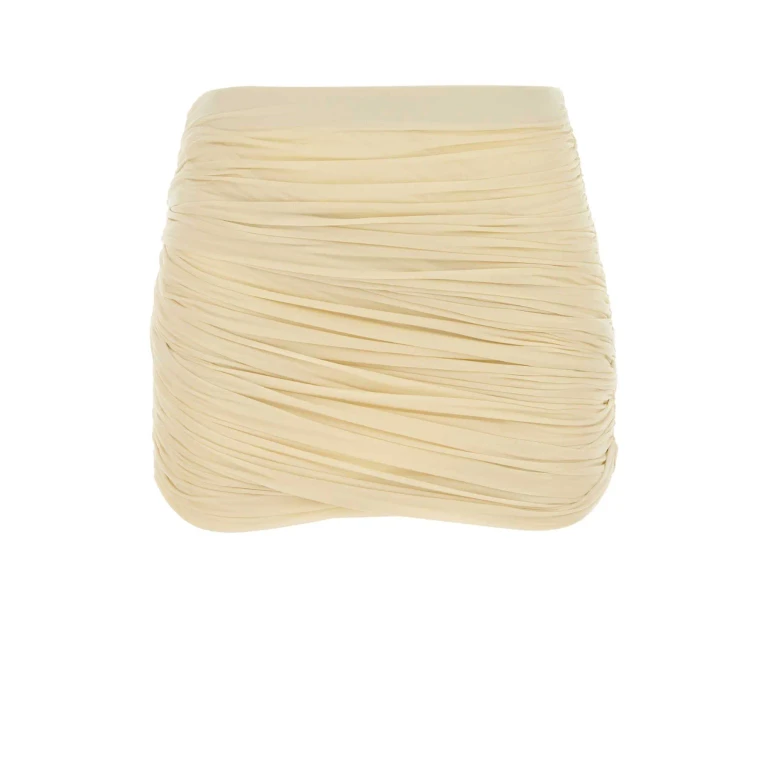 Magda Butrym Cream Stretch Cupro Mini Skirt