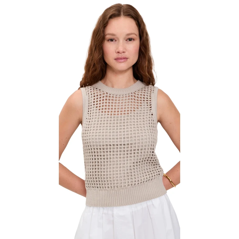 Splendid Camellia Sweater Tank Top Fawn L