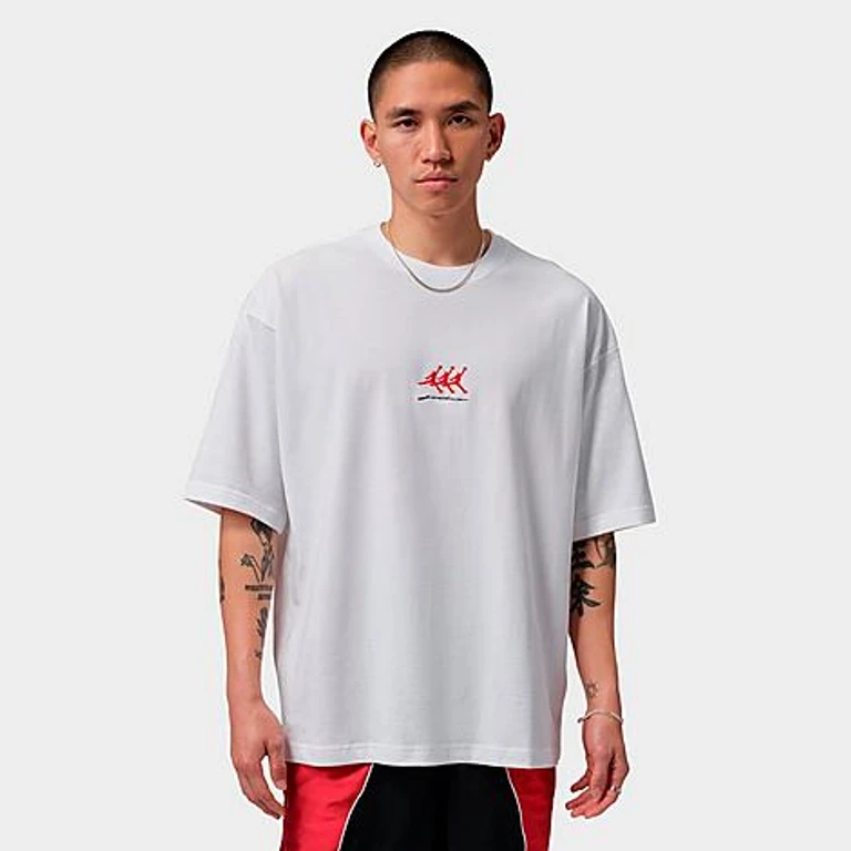 Nike Men's Jordan Flight Graphic Oversized T-Shirt in White Size: XS