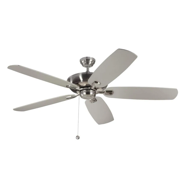 60" Colony Super Max Damp Rated Ceiling Fan in Brushed Steel