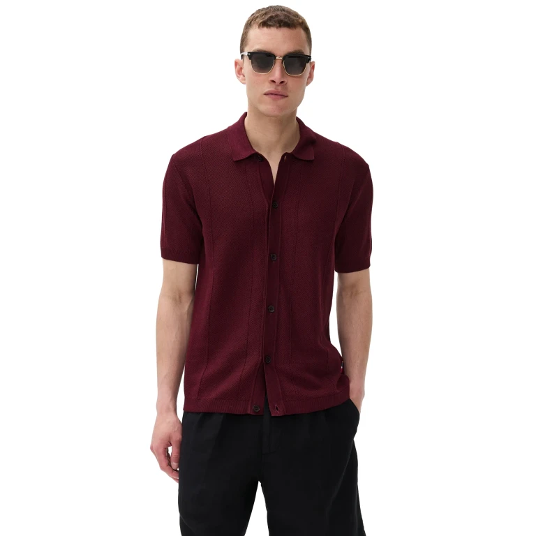 Orlebar Brown Tiernan Knit Button Polo Night Iris L