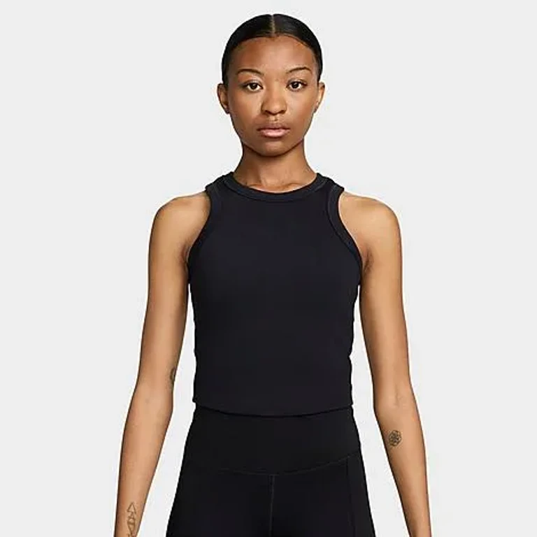 Nike Women's One Dri-FIT Cropped Tank Top in Black Size: XXS