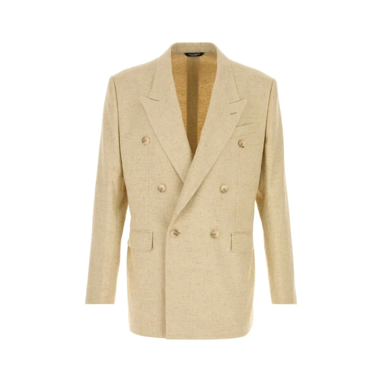 Dolce & Gabbana Sand Tweed Blazer