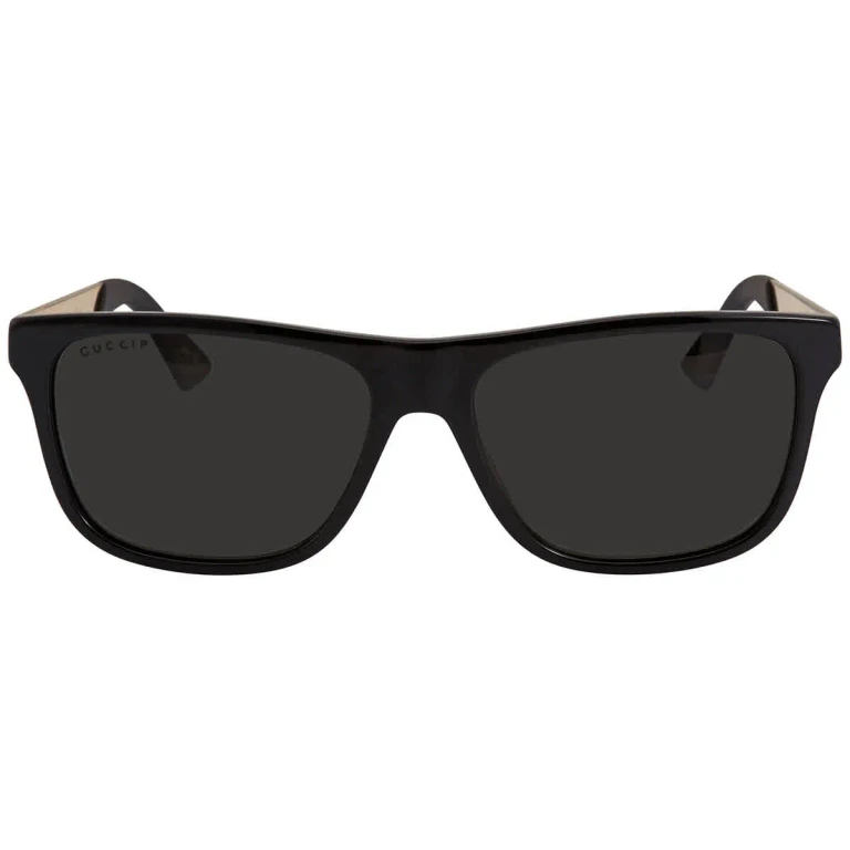 Gucci Polarized Grey Rectangular Mens Sunglasses GG0687S 002 57