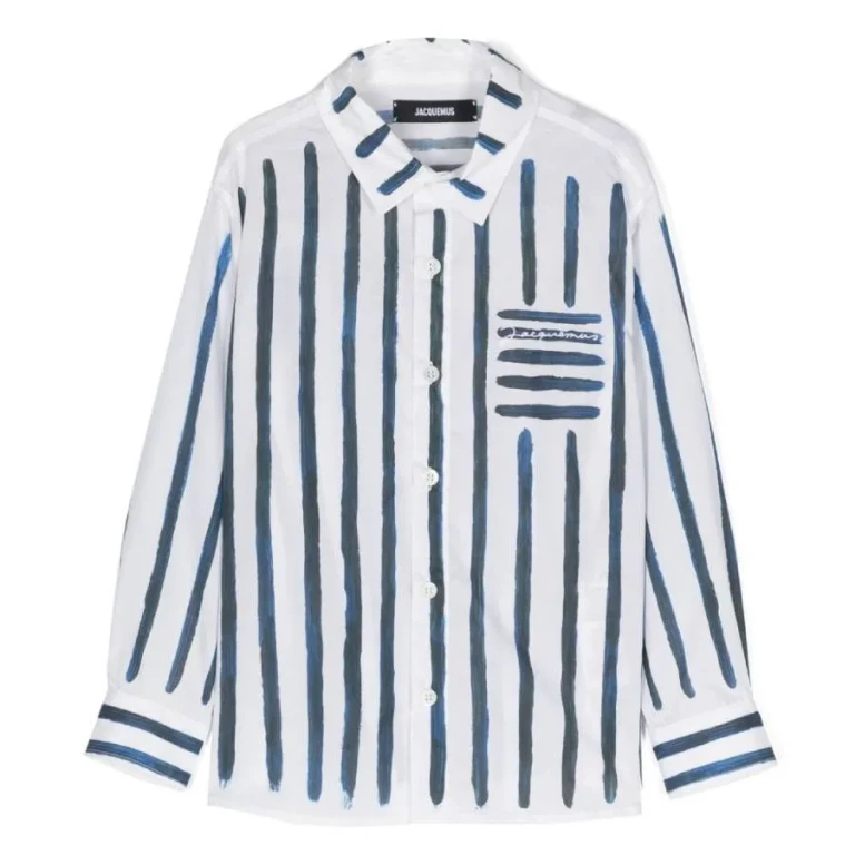 Jacquemus Boys La Peinture Stripe Cotton Shirt