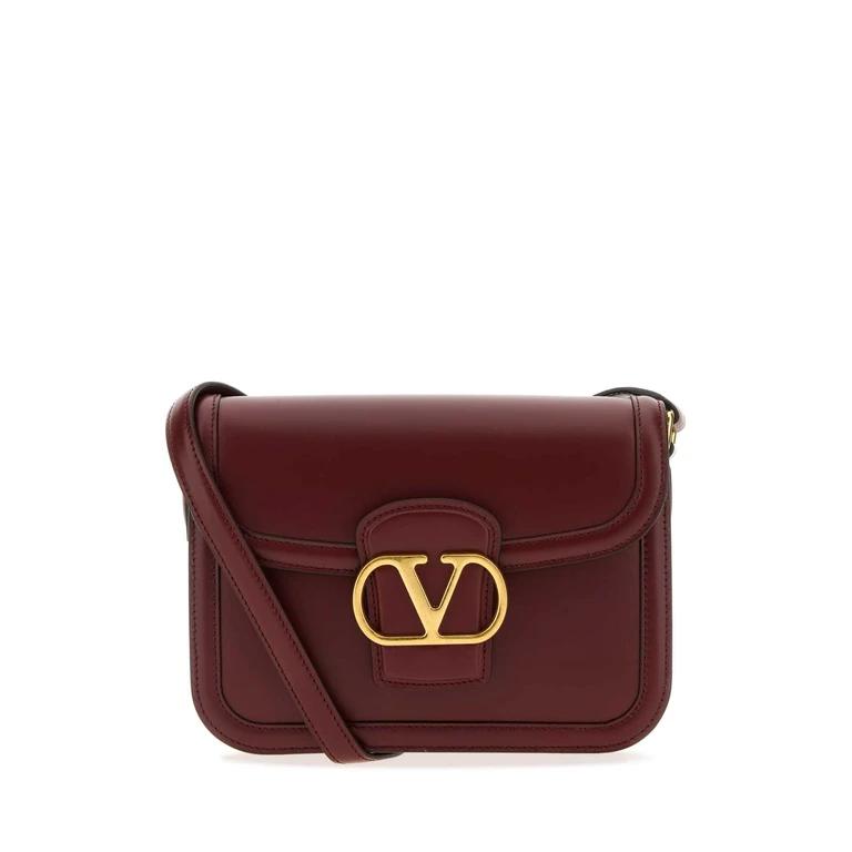 Valentino Garavani Burgundy Leather 9to5 Shoulder Bag Brickruby Borse A Tracolla - Women