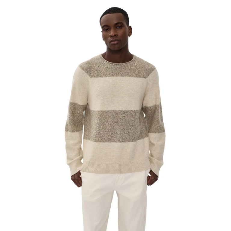 Guest in Residence Stripe Island Rollneck Sweater Sandstone Combo XL