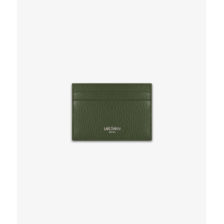 Larusmiani Horizontal Card Holder St. moritz Olive Credit And Business - Unisex