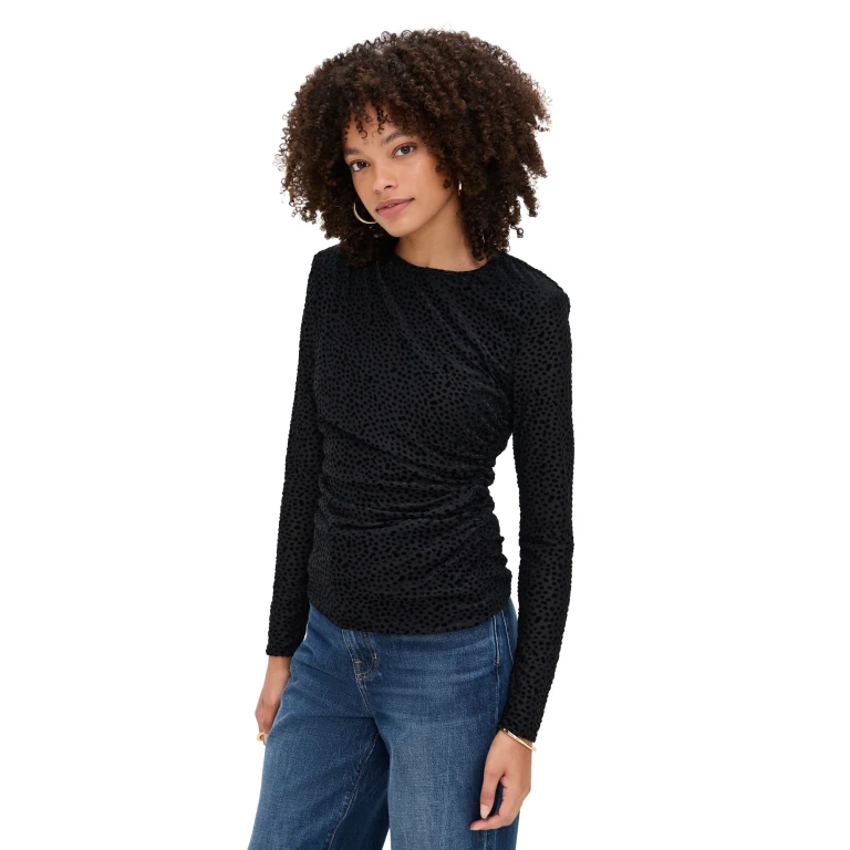 Ramy Brook Larry Top Black Dot M