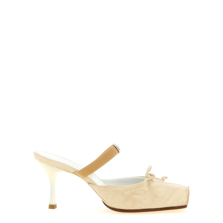 MM6 Maison Margiela Square toe mules Beige Cow Leather (bos Taurus) Pumps - Women