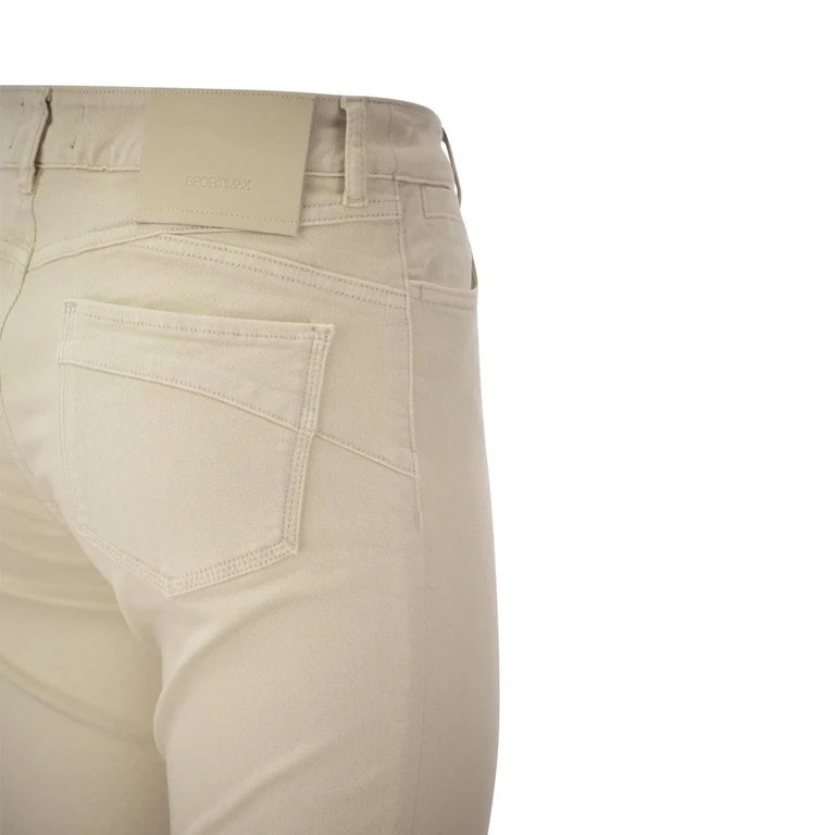 Sportmax Nilly Cotton Denim Jeans Beige Elastane - Women