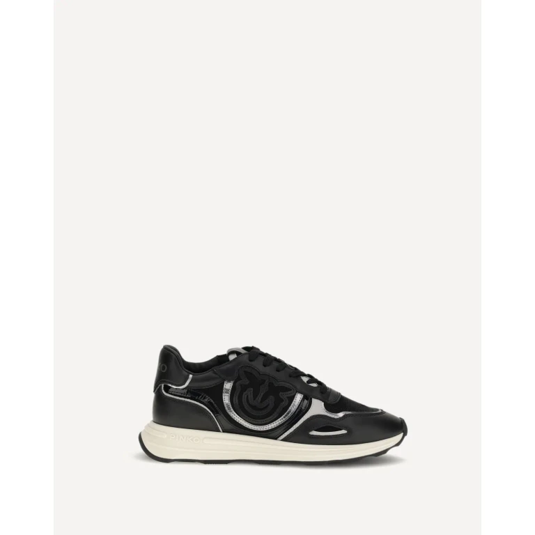 Baskets PINKO Zoe en cuir pour femme avec empiècements en mesh