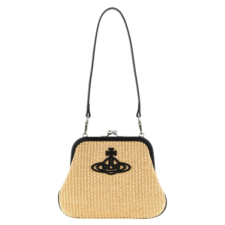 Vivienne Westwood Vivienne Clutch Beige Cotton - Women