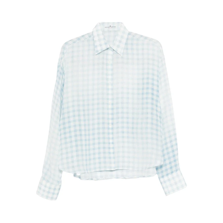 Ermanno Scervino Shirts Clear Blue Silk - Women
